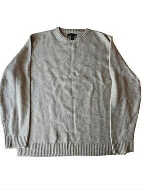 Club Room 100% Lamb Wool Men's Tan Crewneck Sweater